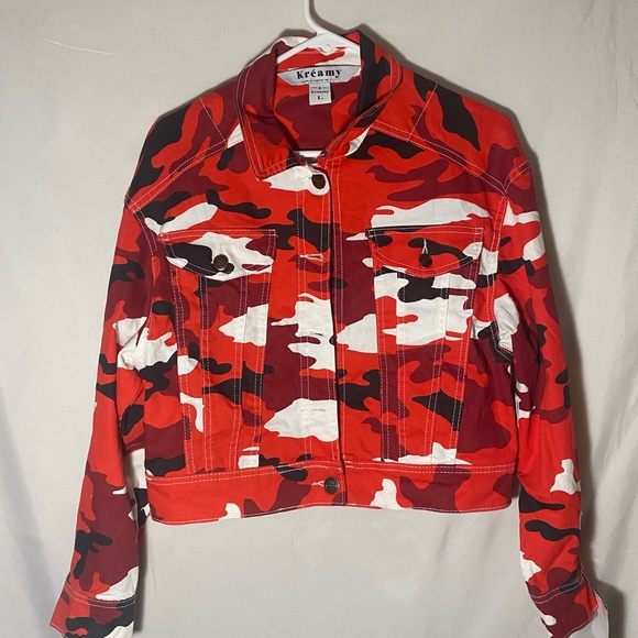 White Camo Light Denim Jacket | Poshmark